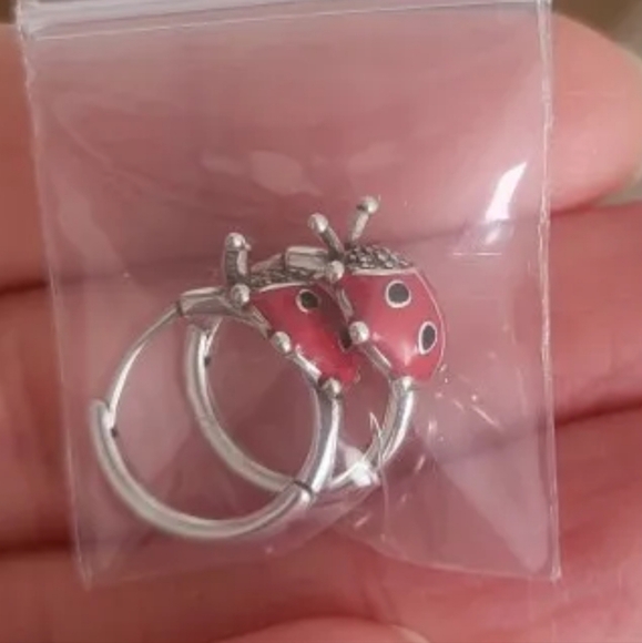 Lady Bug 🐞Sterling Silver Earrings - Picture 5 of 6